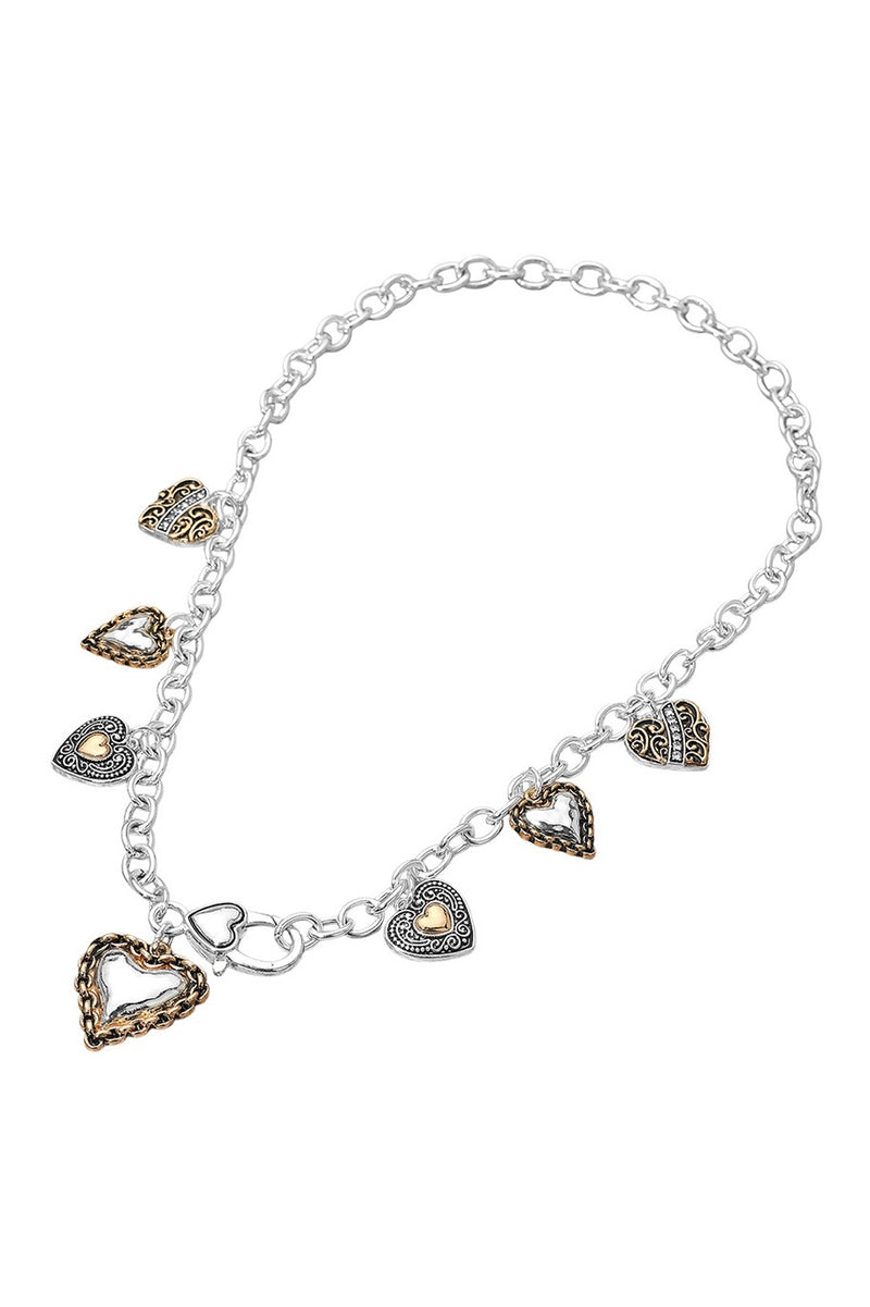 Can't Stop Heart Charm Necklace - Mixed