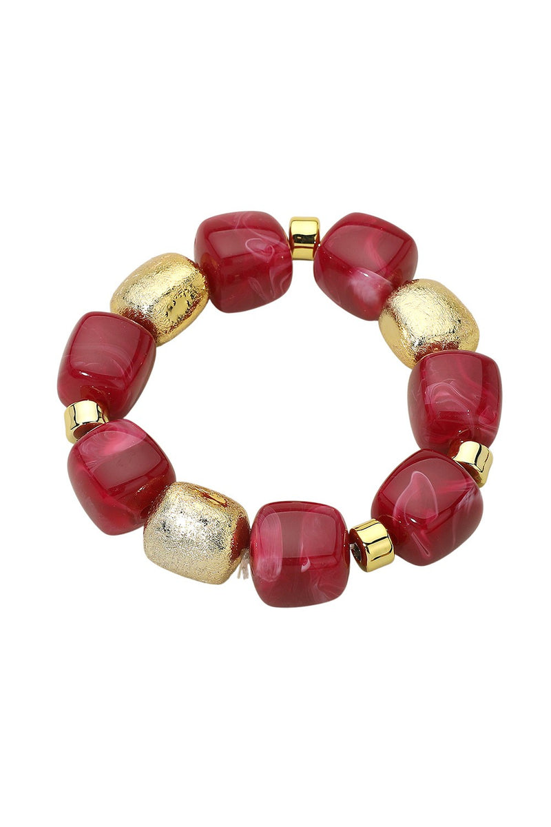 Leave Me Alone Stretch Bracelet - Burgundy