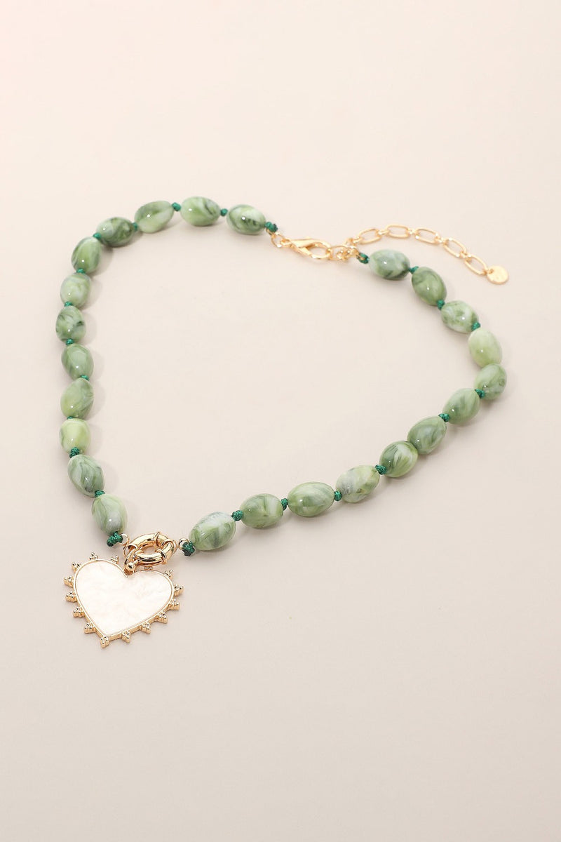Losing Hope Mother Of Pearl Necklace - Green
