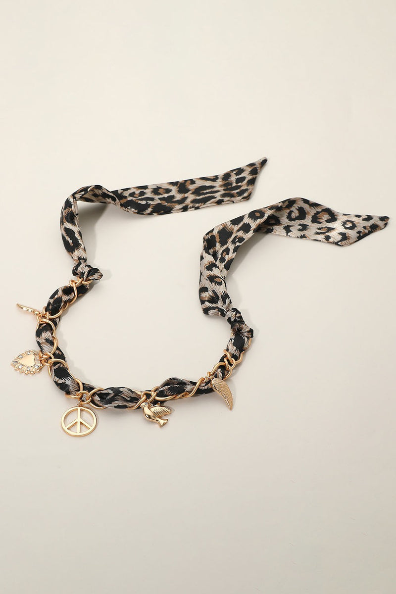 Peace Charm Leopard Necklace