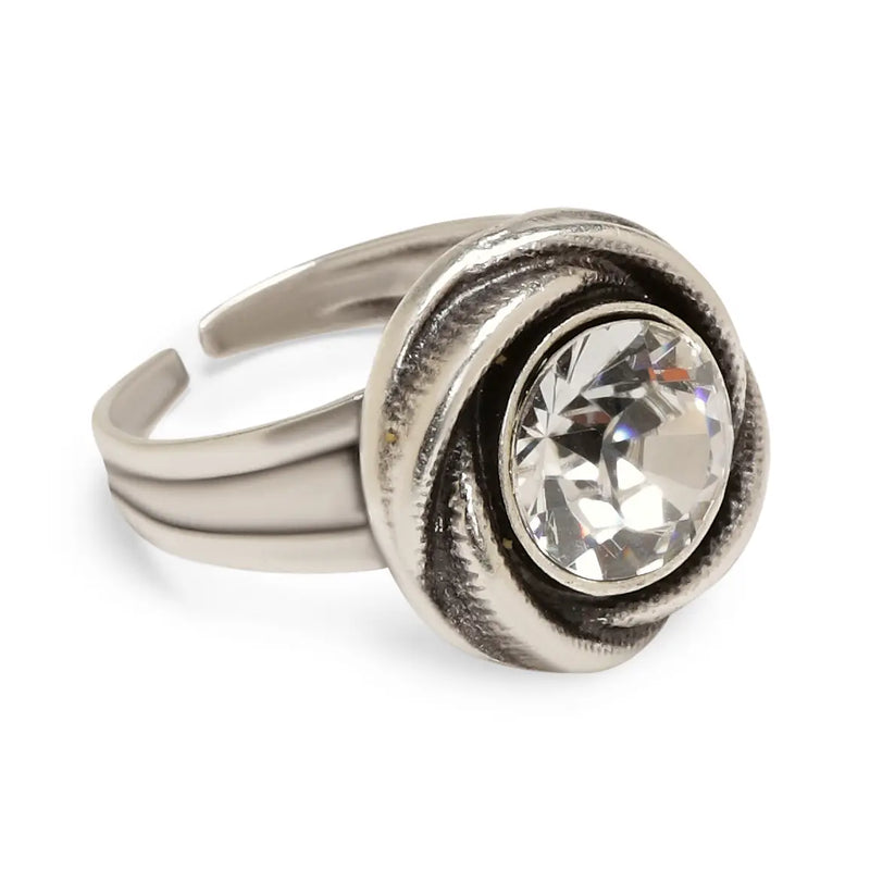 Pewter Stone Adjustable Ring