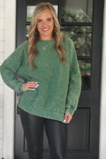 Alexis Vintage Corded Pullover Olive - PREORDER