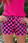 PREORDER-Pink And Black Checkered Everyday Shorts