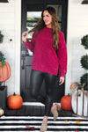 Alexis Vintage Corded Pullover - Maroon - PREORDER