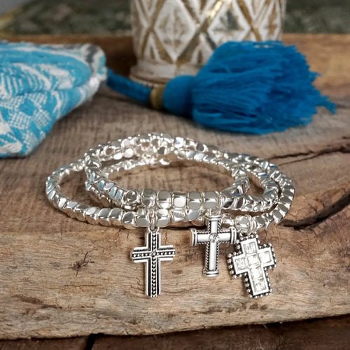 Cross Stretch Charm Bracelet