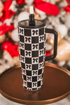 Bow Chic Checkered Tumbler