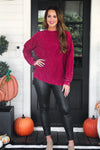 Alexis Vintage Corded Pullover - Maroon - PREORDER