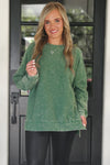 Alexis Vintage Corded Pullover Olive - PREORDER