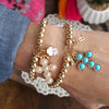 Pearl Cross Dangle Bracelet