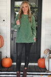 Alexis Vintage Corded Pullover Olive - PREORDER