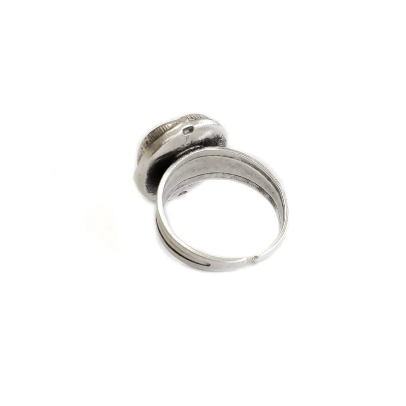 Pewter Stone Adjustable Ring