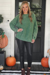 Alexis Vintage Corded Pullover Olive - PREORDER