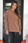 Alexis Vintage Corded Pullover Chocolate - PREORDER
