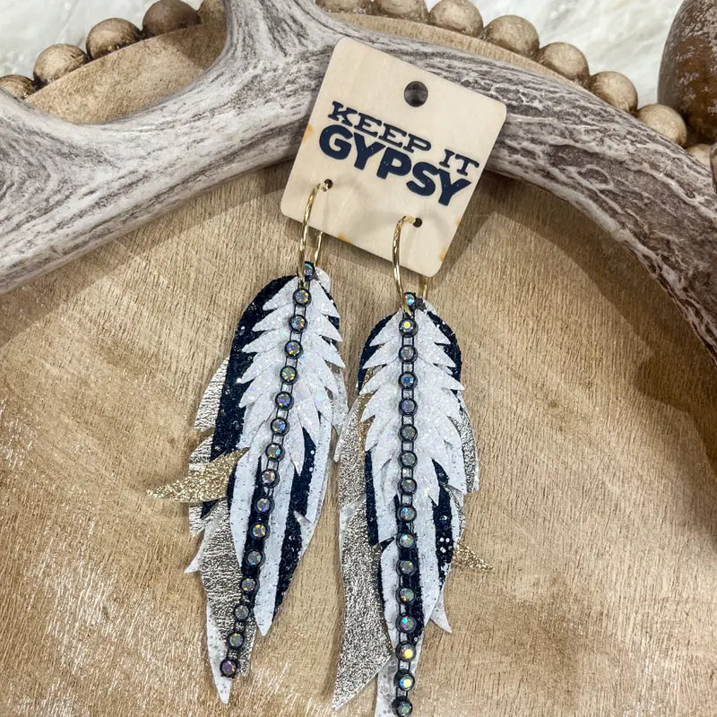 Black & White Feather Earrings