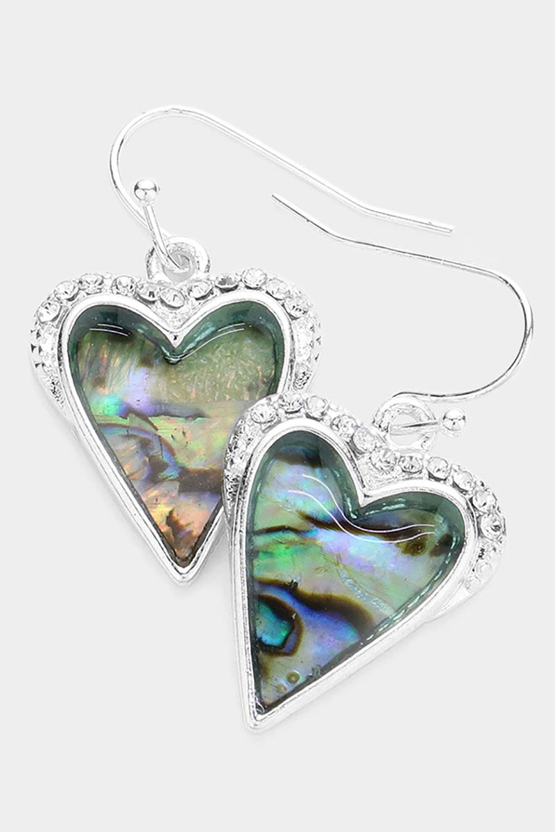 Abalone Heart Earrings