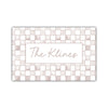 Watercolor Check Print Personalized Door Mat