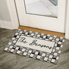 Watercolor Check Print Personalized Door Mat