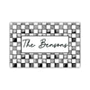 Watercolor Check Print Personalized Door Mat