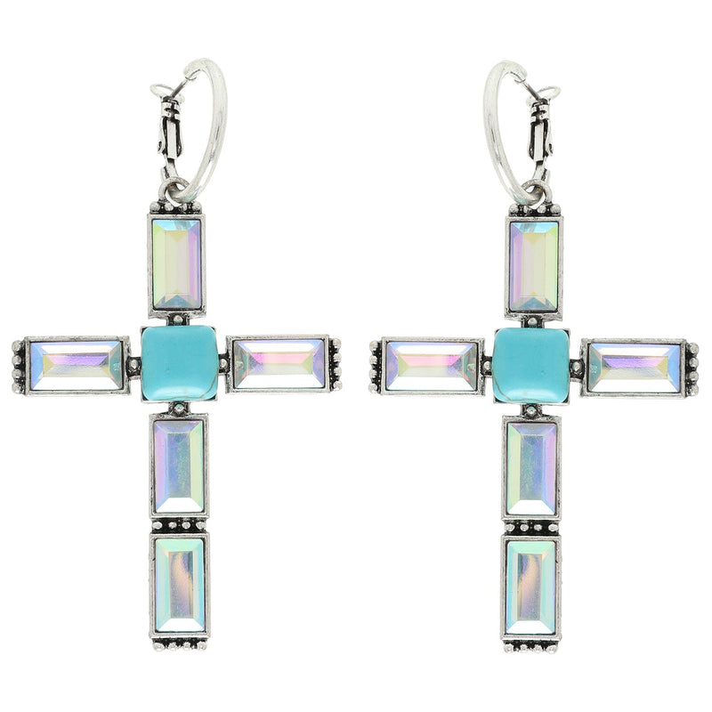 AB Cross / Turquoise Earrings