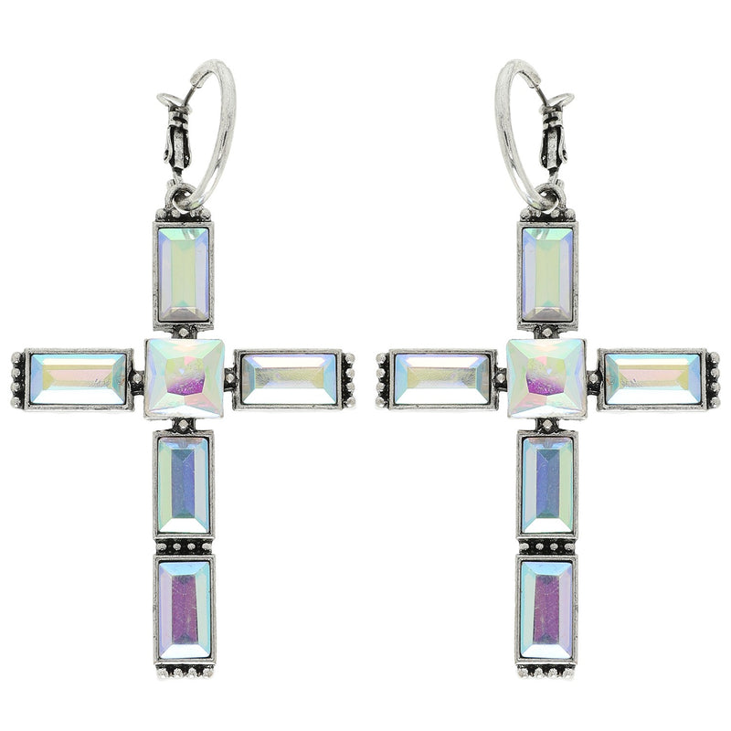 AB Cross Gemstone Earrings