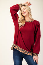 Leopard Trim Top