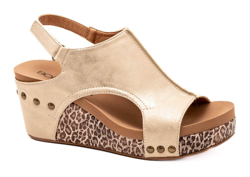 Carley Gold Metallic Leopard - Corkys