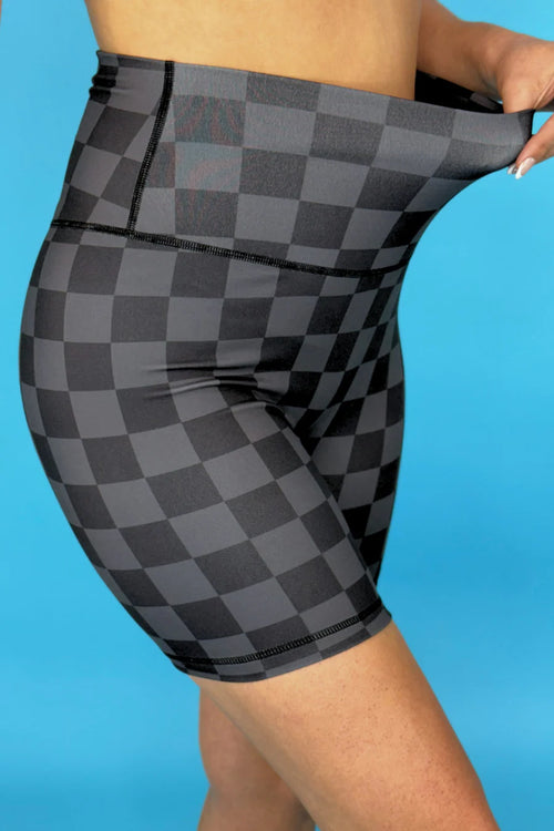 Check Back Biker Shorts