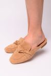 Clingy Mules in Camel Faux Suede Corkys