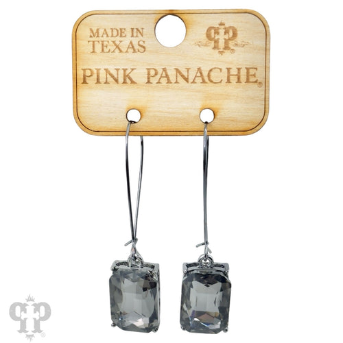 Smoke Square Earrings - Pink Panache