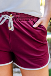 PREORDER- True Maroon Drawstring Everyday Shorts