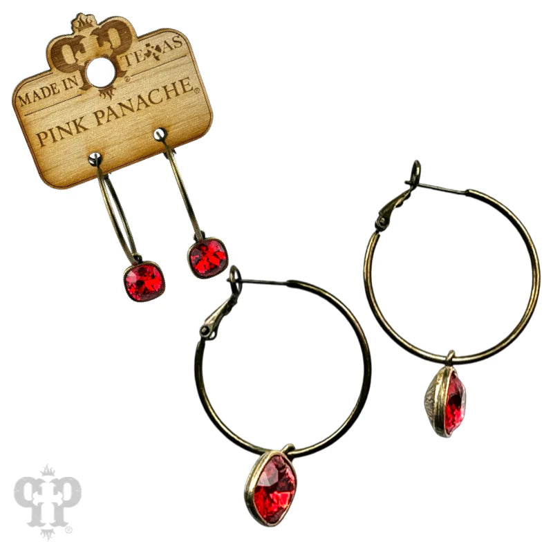 Red Hoop Earrings