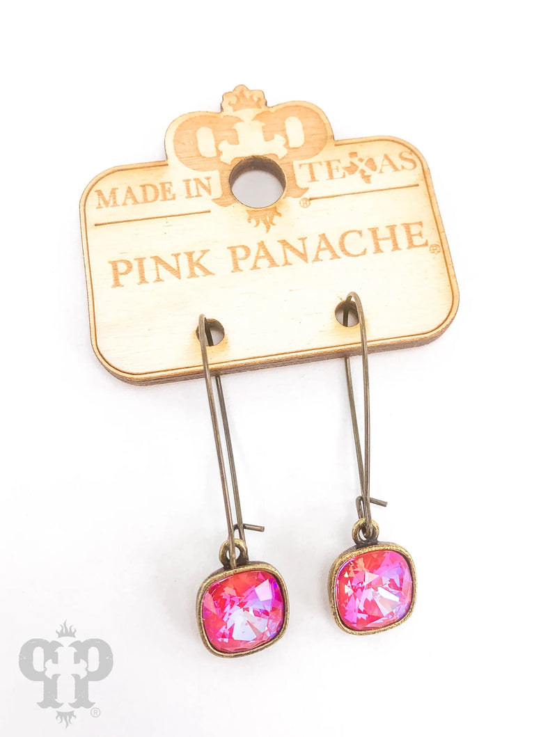 Hot Pink & Bronze AB Earrings