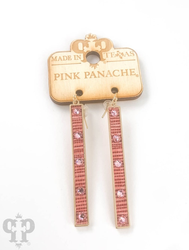 Rhinestone Pink Earrings - Pink Panache