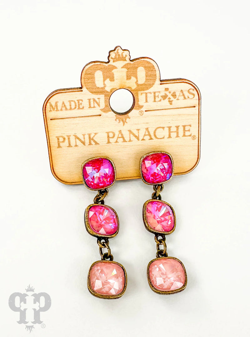 Triple Pink Earrings