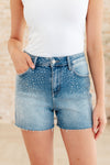 Elle High Rise Rhinestone Cutoff Shorts Judy Blue