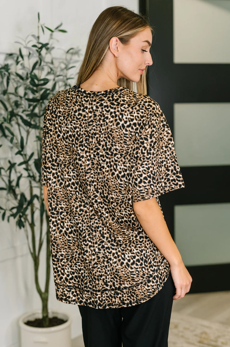Feline Fine Ribbed Knit Top