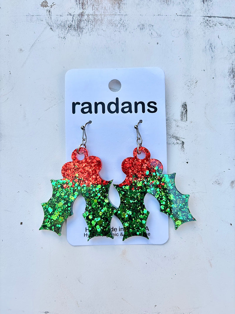 Acrylic Mistletoe Earrings