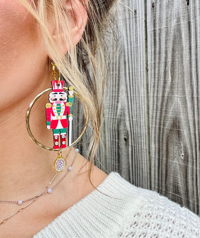 Nutcracker Hoop Earrings