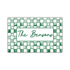 Watercolor Check Print Personalized Door Mat