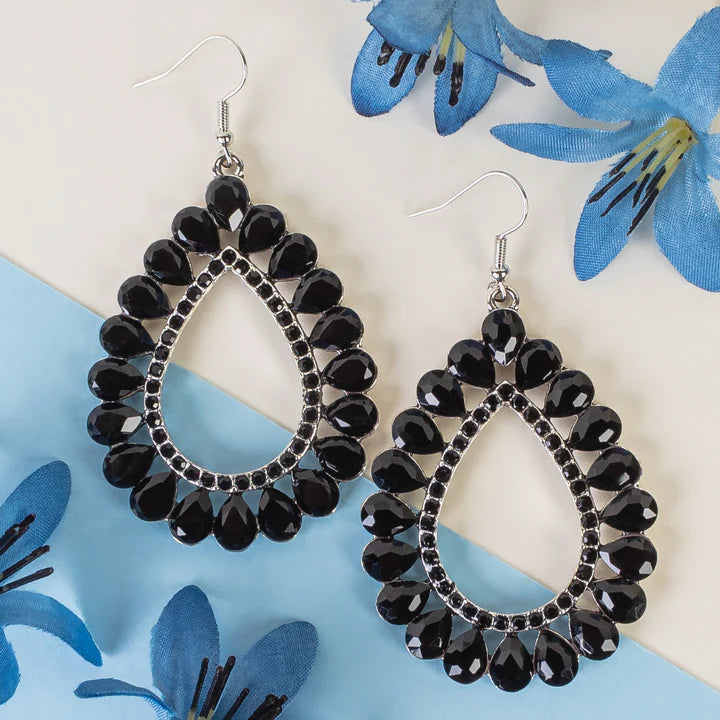 Black Teardrop Earrings