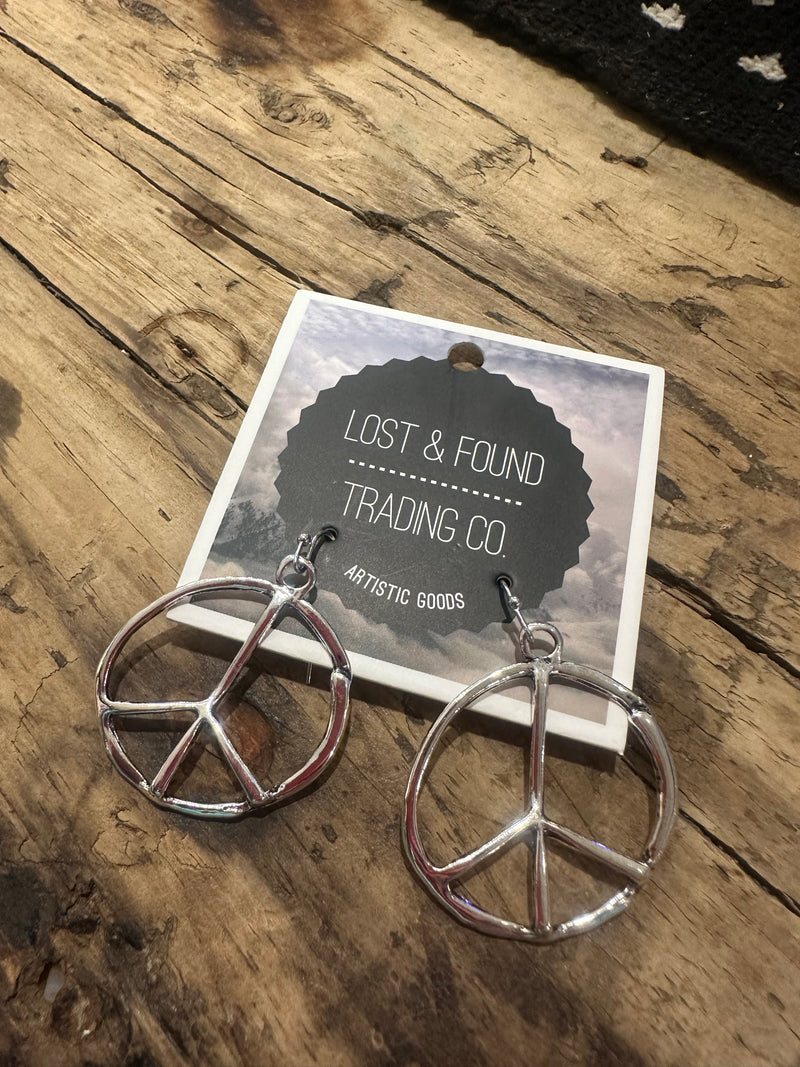Silver Peace Earrings