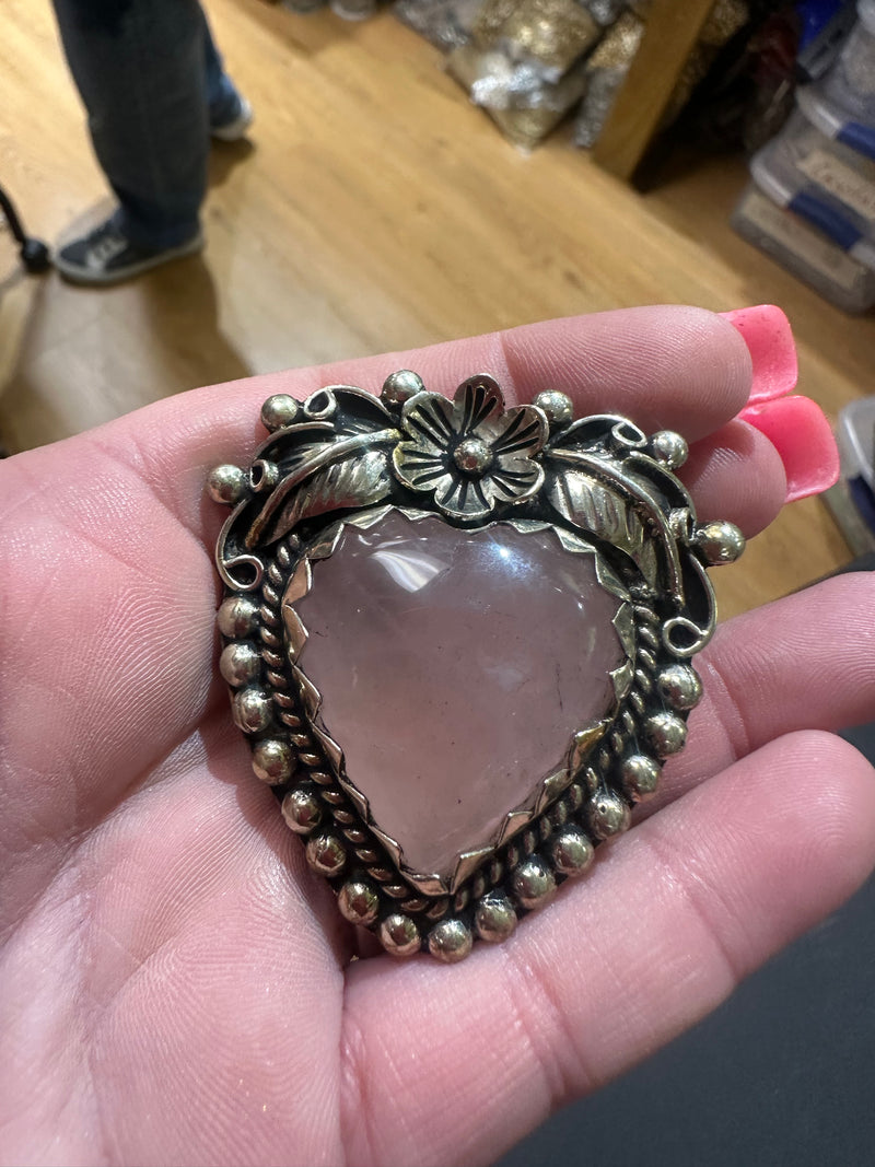 Rose Qtz Heart