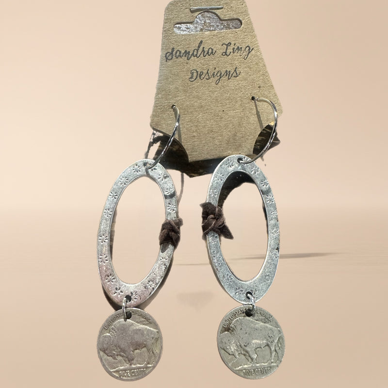 Hammered Fringe Buffalo Earrings