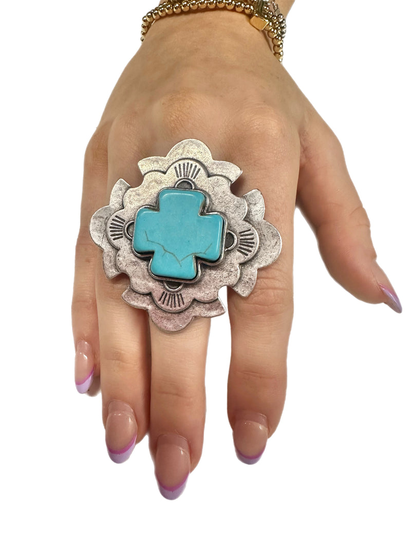 Howlite 4 Way Adjustable Ring
