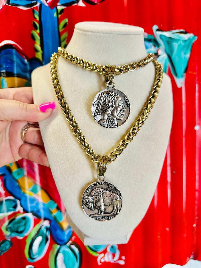 Reversible Indian Buffalo Necklace