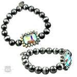 Octagon Rhinestone Stretch Bracelet