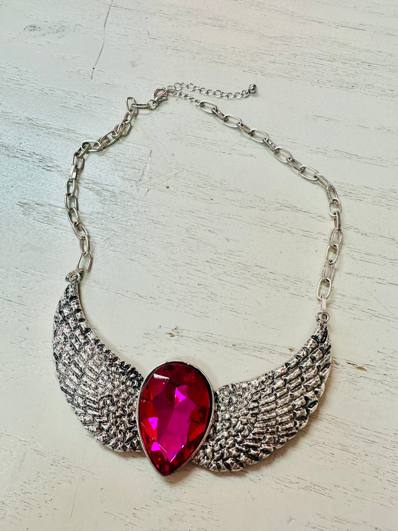 Pink Wing Necklace