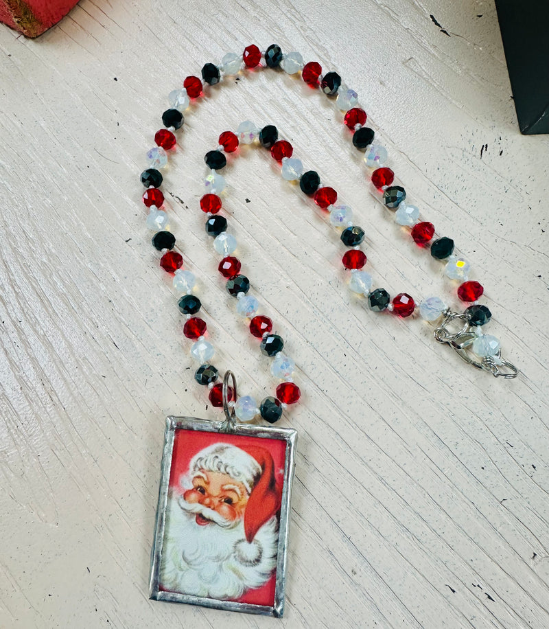 Soldered Santa Christmas Necklace