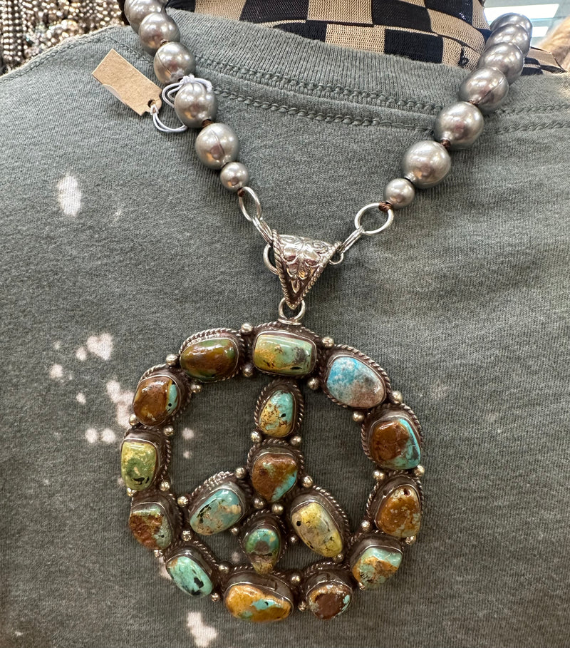 Authentic Kingman Turquoise Peace Necklace