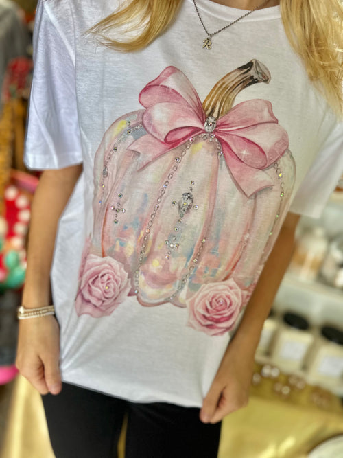 Enchanted Rhinestone Pumpkin Tee